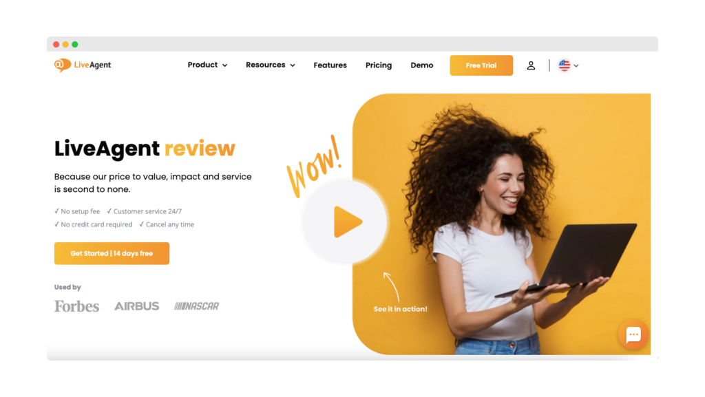 LiveAgent nukreipimo puslapis