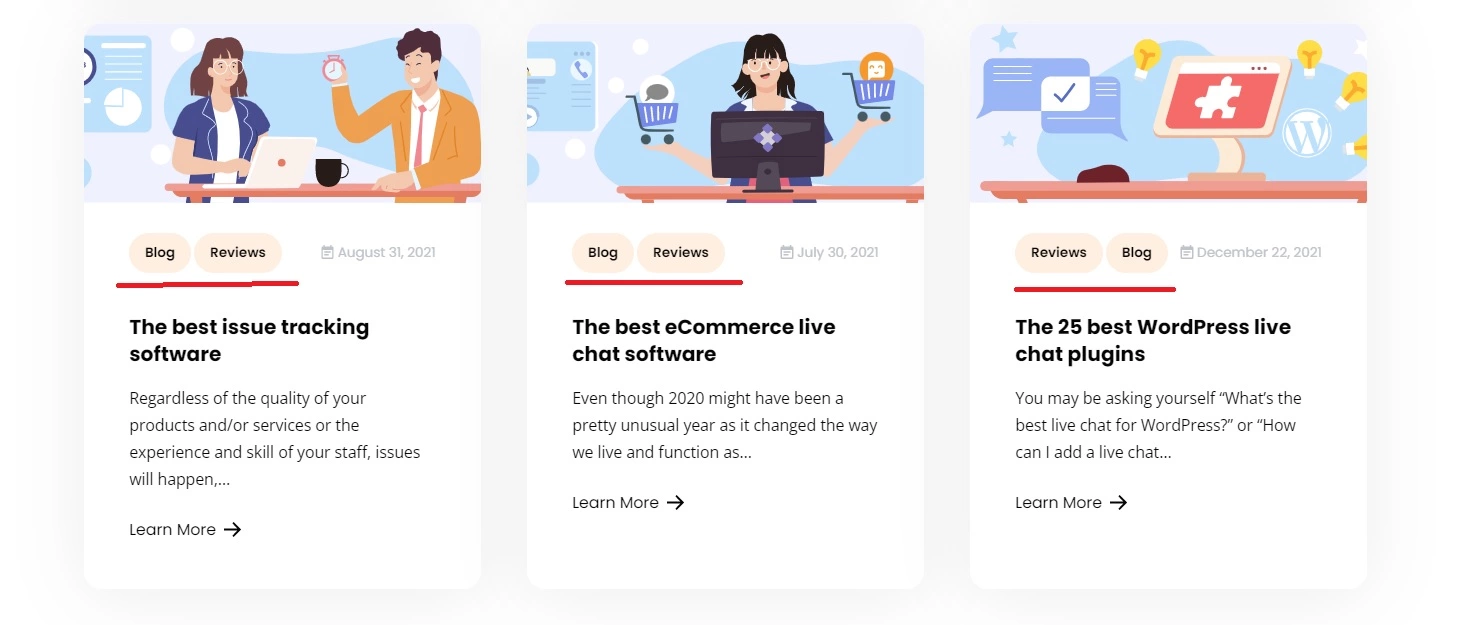 Tinklaraščio žymų pavyzdys