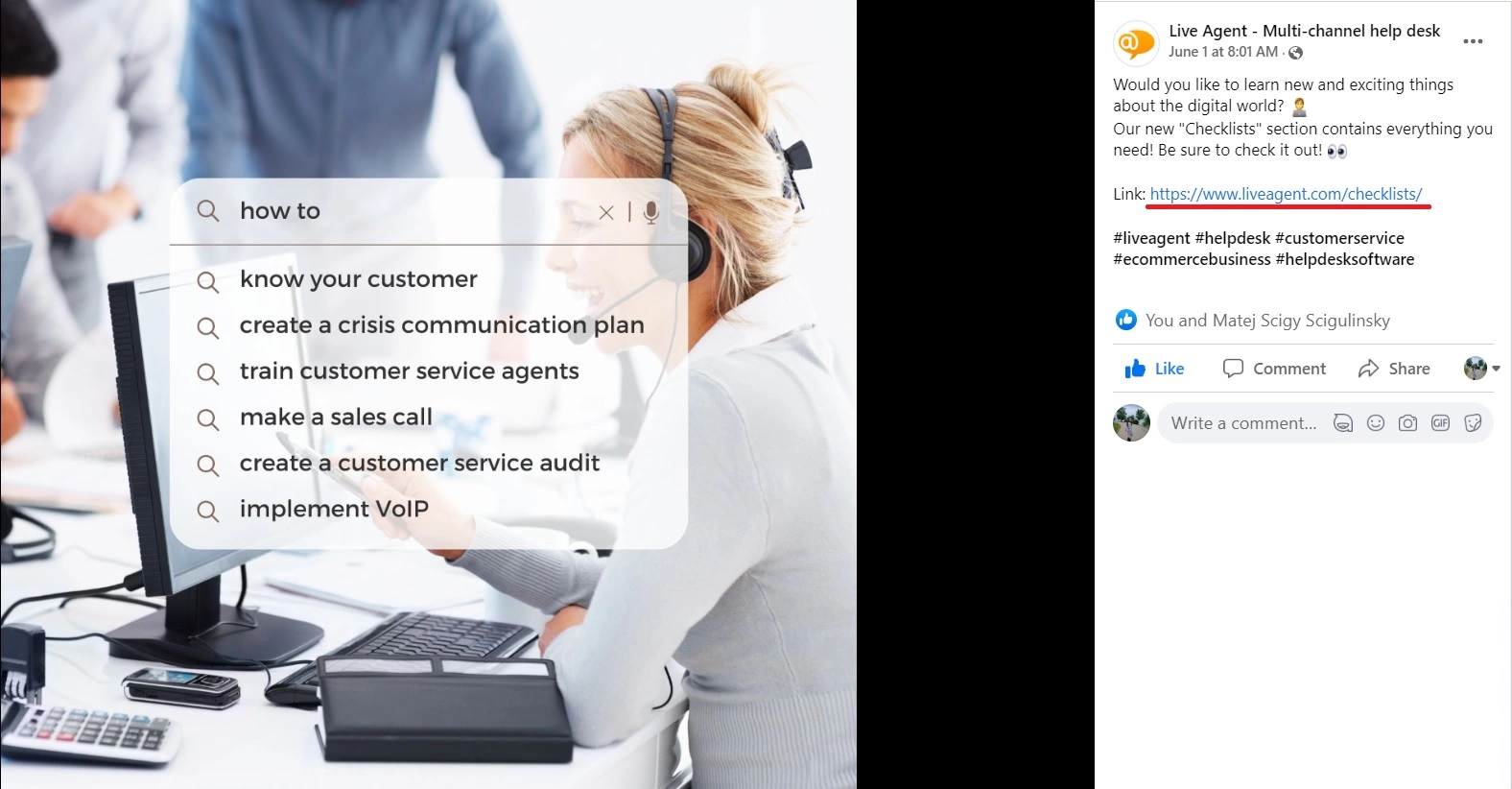 LiveAgent Facebook vanity URL