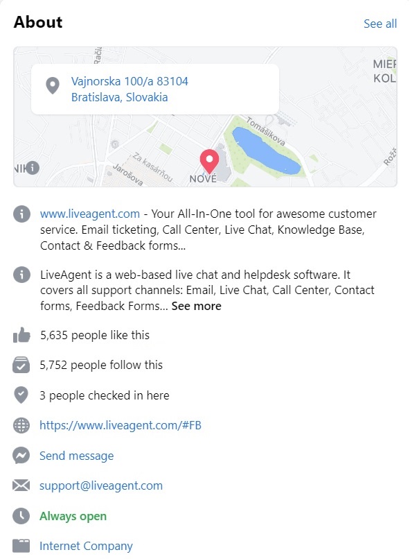 LiveAgent Facebook biografija