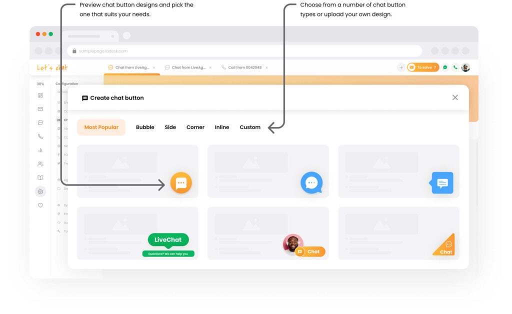 LiveAgent pokalbių lango parinktys