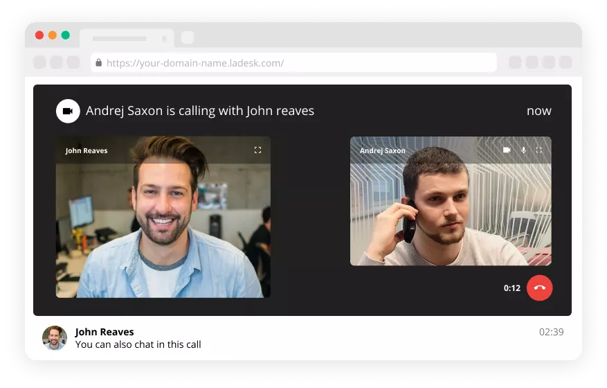 Vaizdo skambučio funkcija tiesioginės pokalbio programinėje įrangoje - LiveAgent