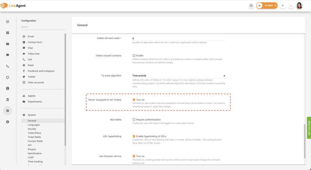 Priskirti man bilietų funkcija LiveAgent