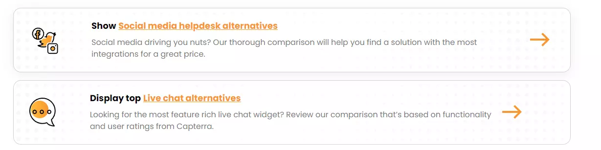 LiveAgent alternatyvos: veiklos kvietimo mygtukai
