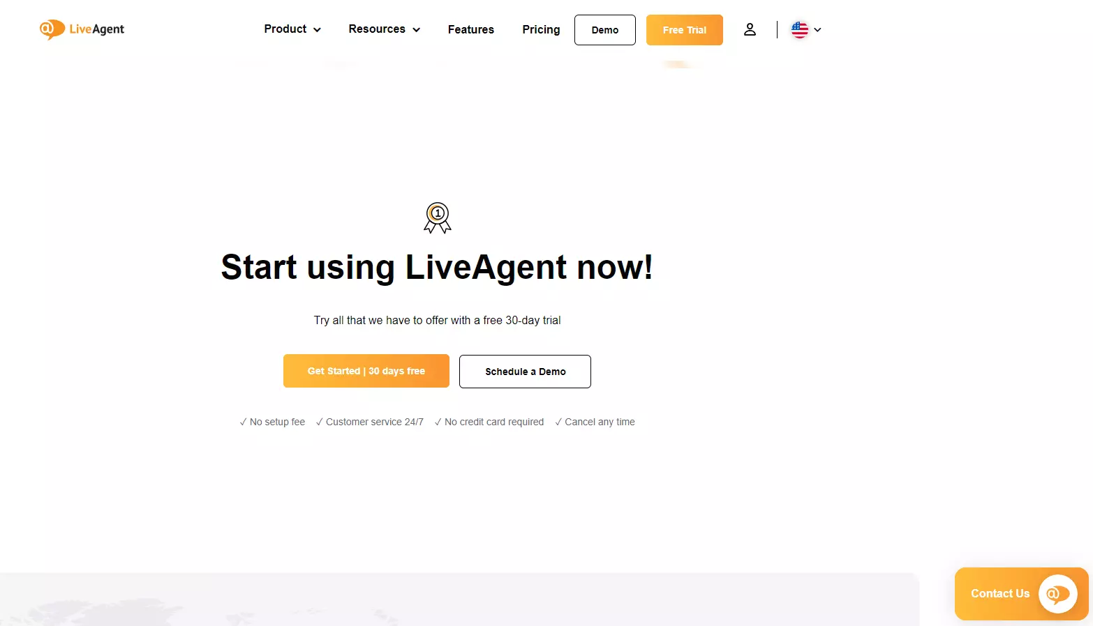 LiveAgent CTA and live chat button