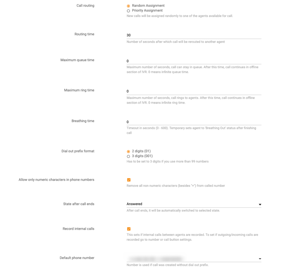 LiveAgent skambučių centro nustatymas