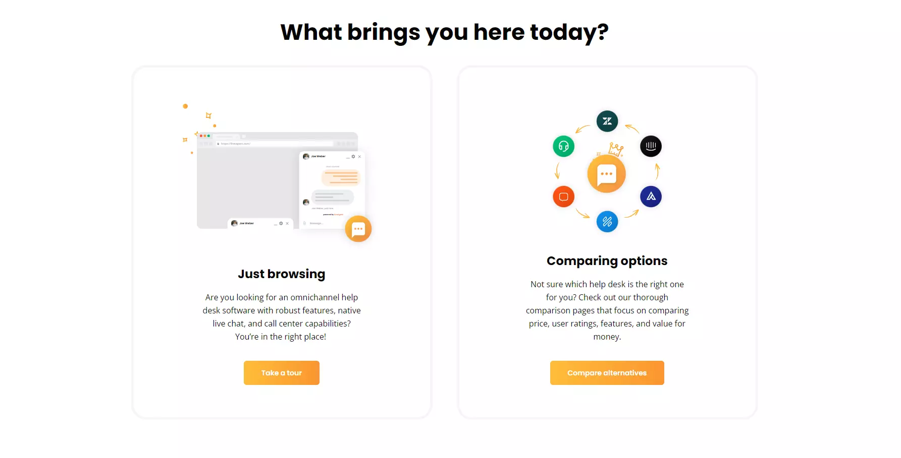 LiveAgent CTA pavyzdžiai