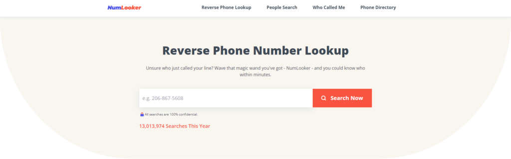 NumLooker pagrindinis puslapis