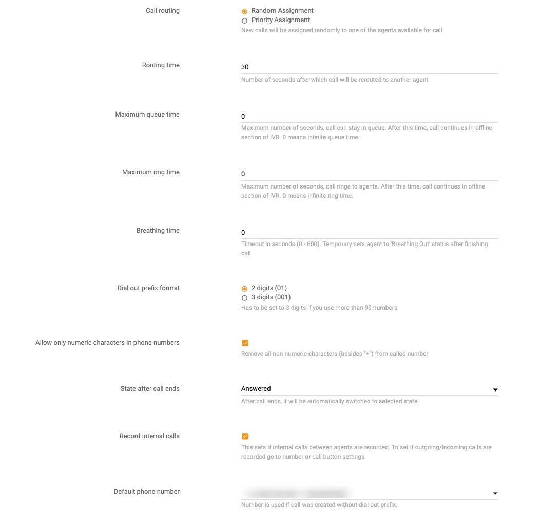 Skambučio nustatymų konfigūracija