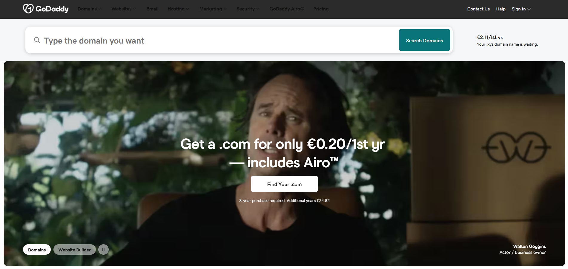 GoDaddy pagalbos stalo kontaktai