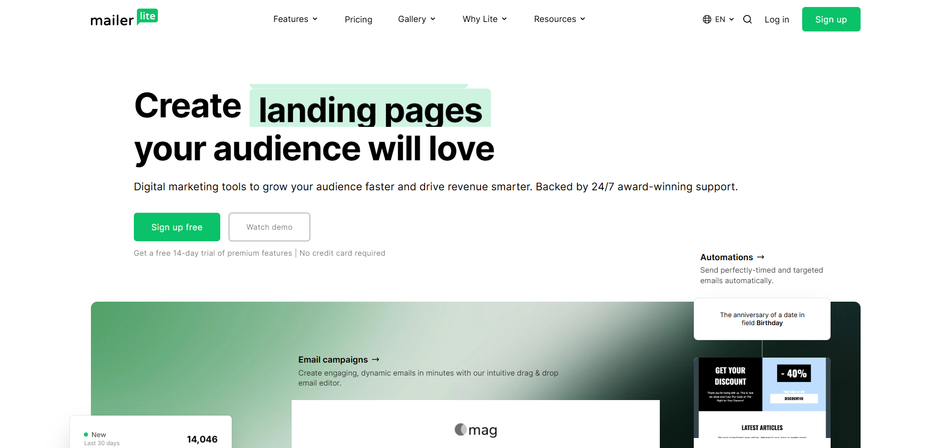 MailerLite pagalbos stalo kontaktai