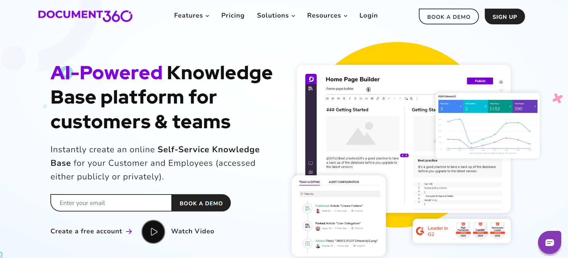 Document360 pradžios puslapis