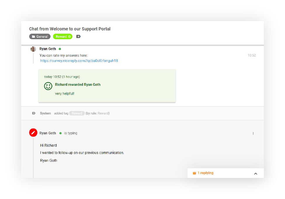 Agentų reitingavimas LiveAgent