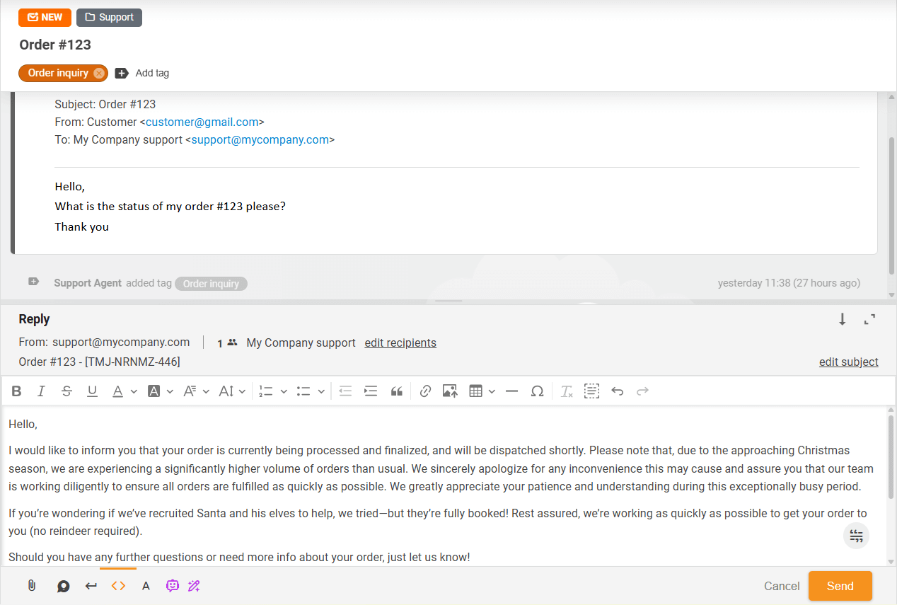 Paruoštas atsakymų rašytojo atsakymas