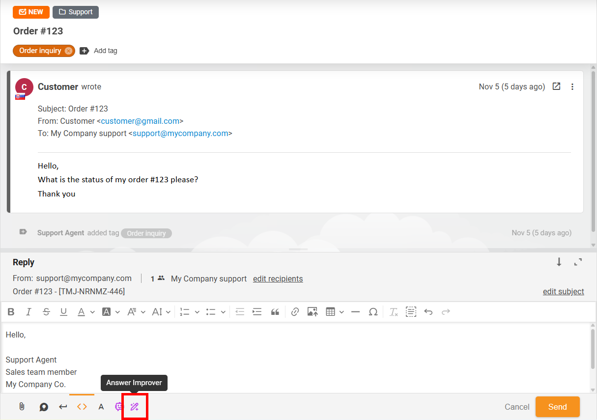 Atsakymo tobulintuvo langas bendras vaizdas