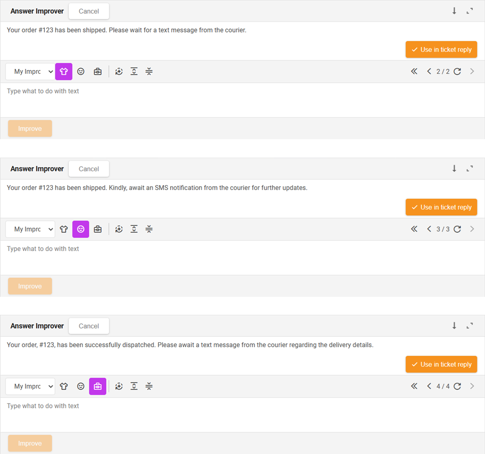 Atsakymo tobulintuvo režimai