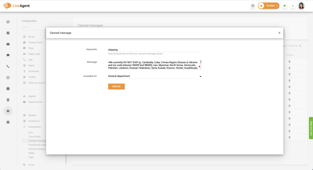 Iš anksto parengto pranešimo kūrimo forma