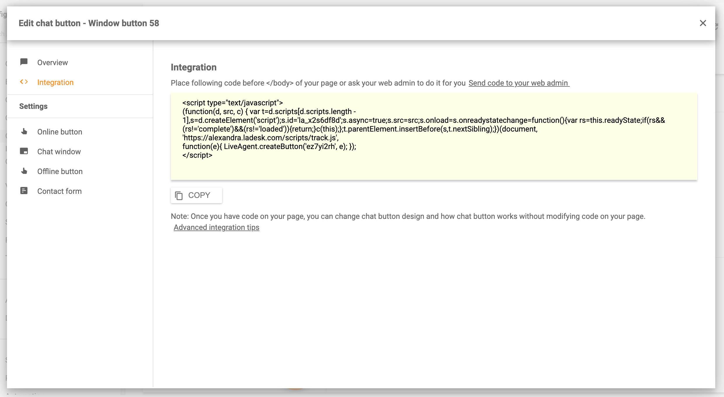 Pokalbio įterpimas į svetainę - LiveAgent