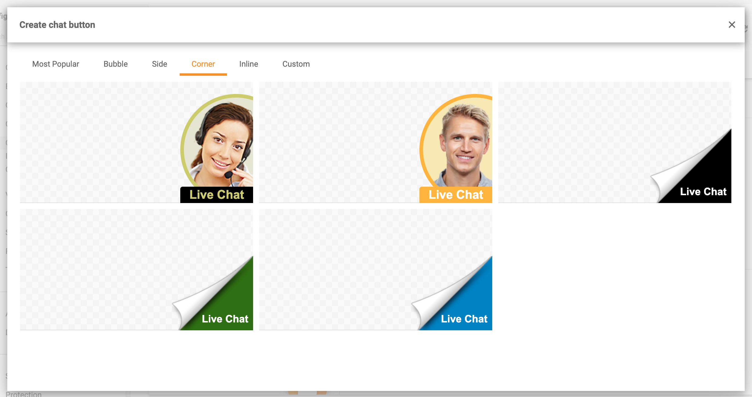 Kampų pokalbio mygtukai