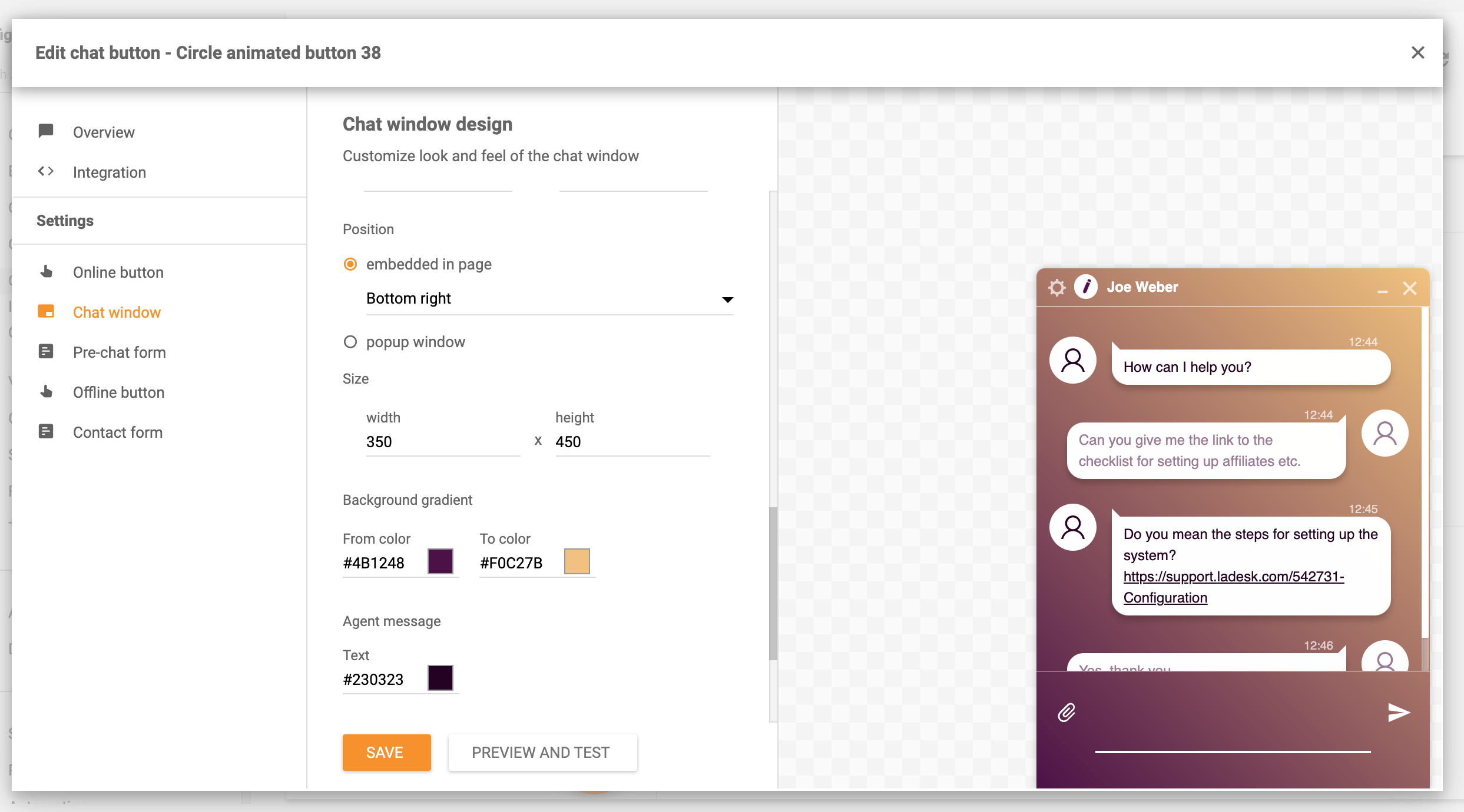 Pokalbio lango dokavimo funkcija