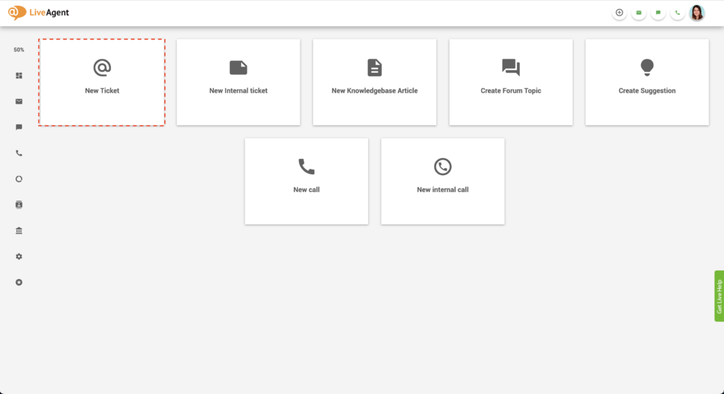 Sukurkite naują biletą LiveAgent