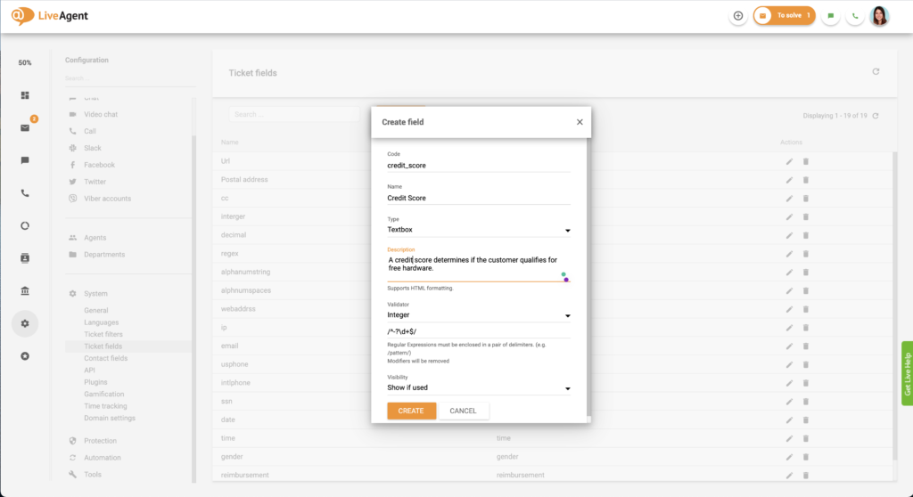 Bilieto lauko kūrimas