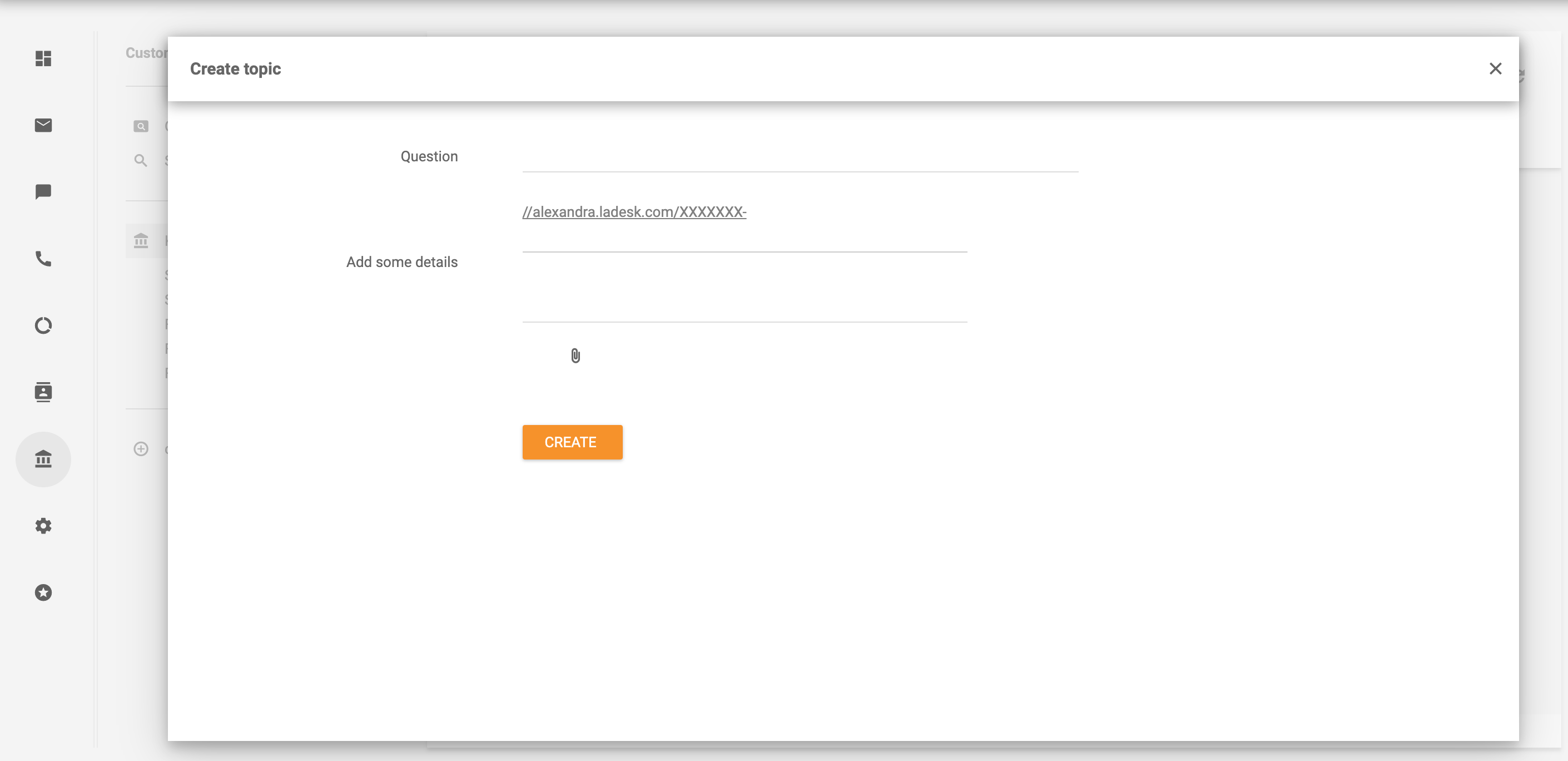 Create topic - LiveAgent