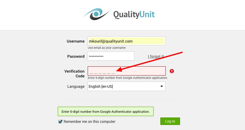 LiveAgent login with 2-step verification