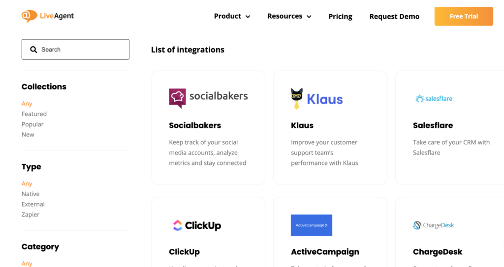 LiveAgent integracijos