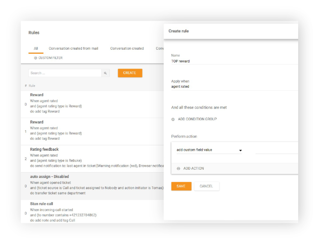 Taisyklės kūrimas LiveAgent