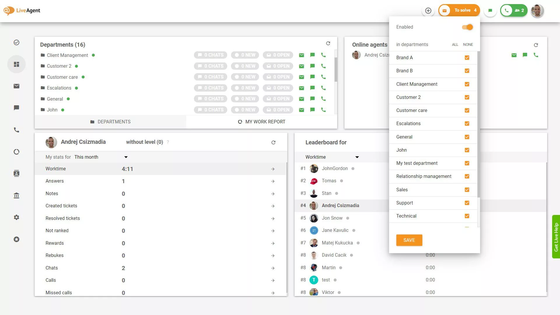 Sprendimo bilietų skyriaus pasirinkimas