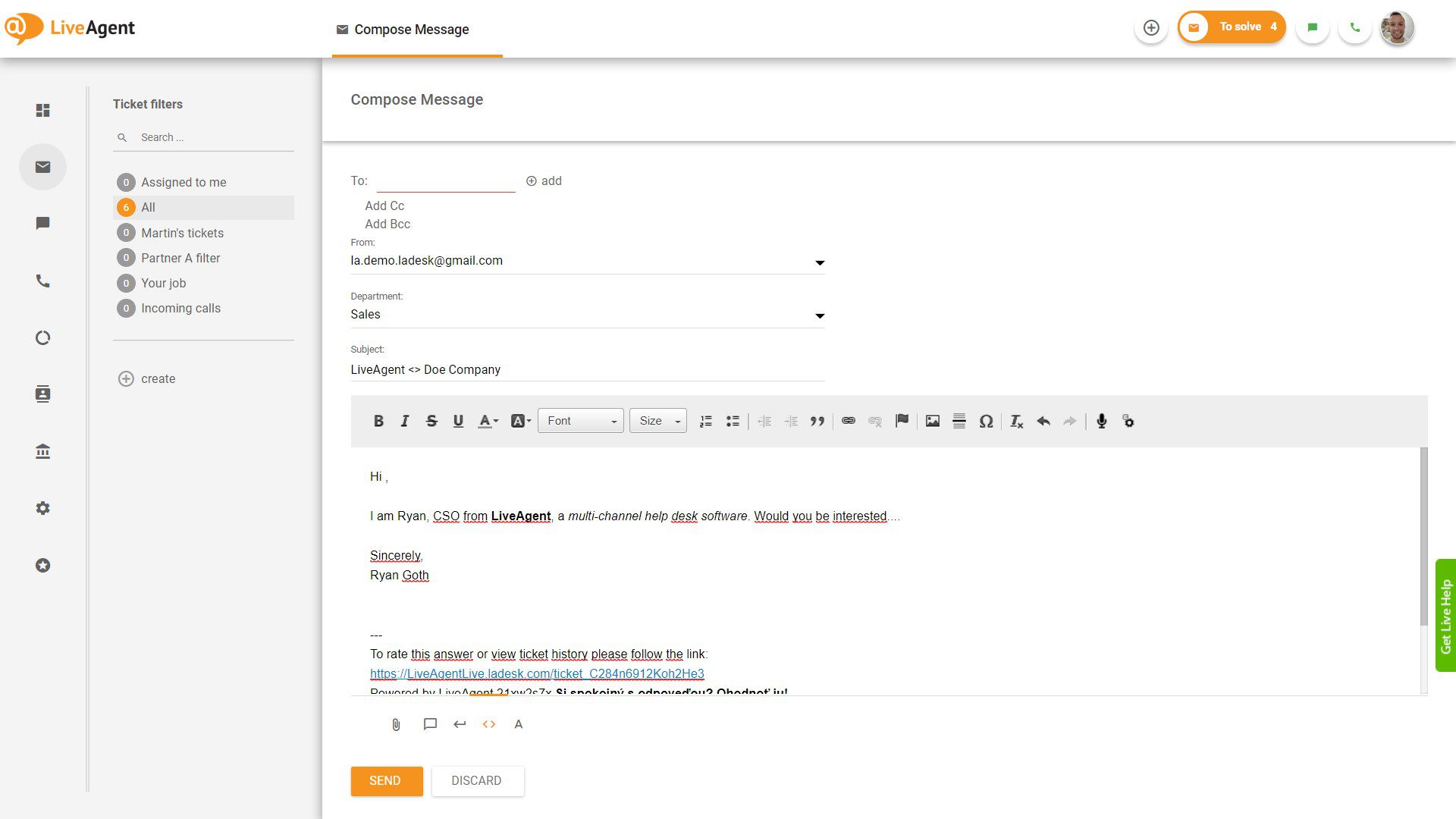 WYSIWYG redaktorius naujame biliete