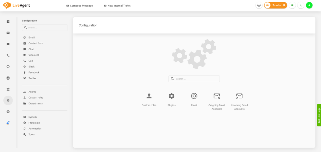 LiveAgent pasirinktinių vaidmenų konfigūracija
