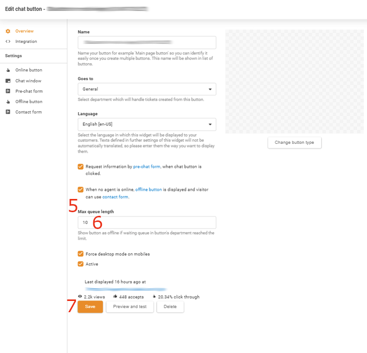 Maksimalaus eilės ilgio keitimas į 10 LiveAgent