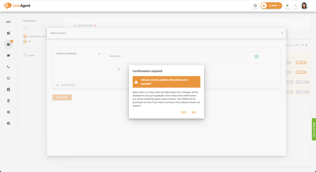 Masinio veiksmų patvirtinimo dialogas