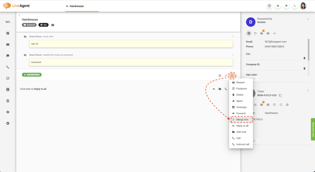 Bilietų sujungimo funkcija