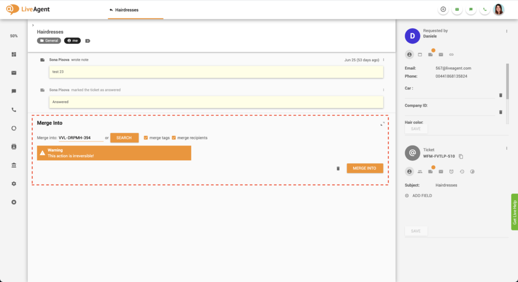 Dviejų bilietų sujungimas