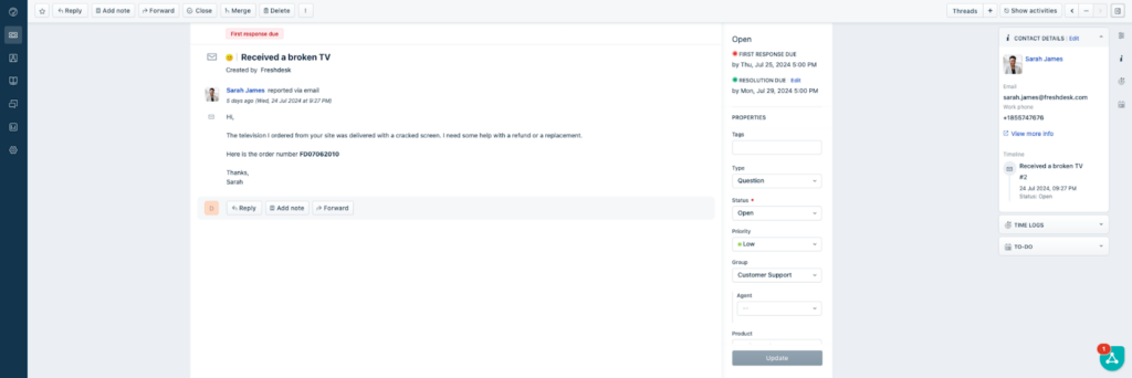 Freshdesk bilieto aplinka