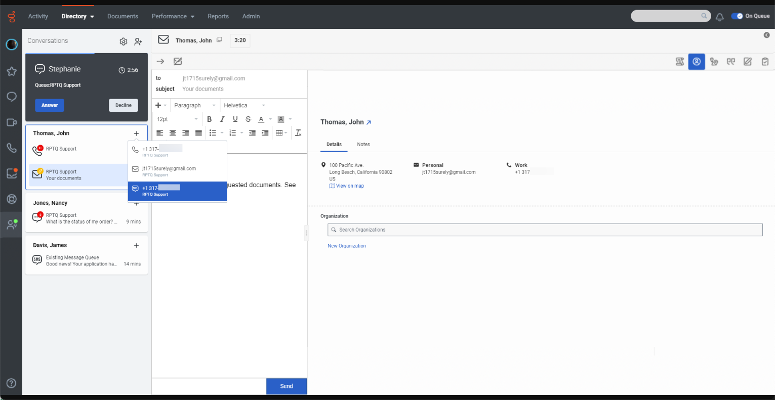 Genesys Cloud naudotojo sąsaja
