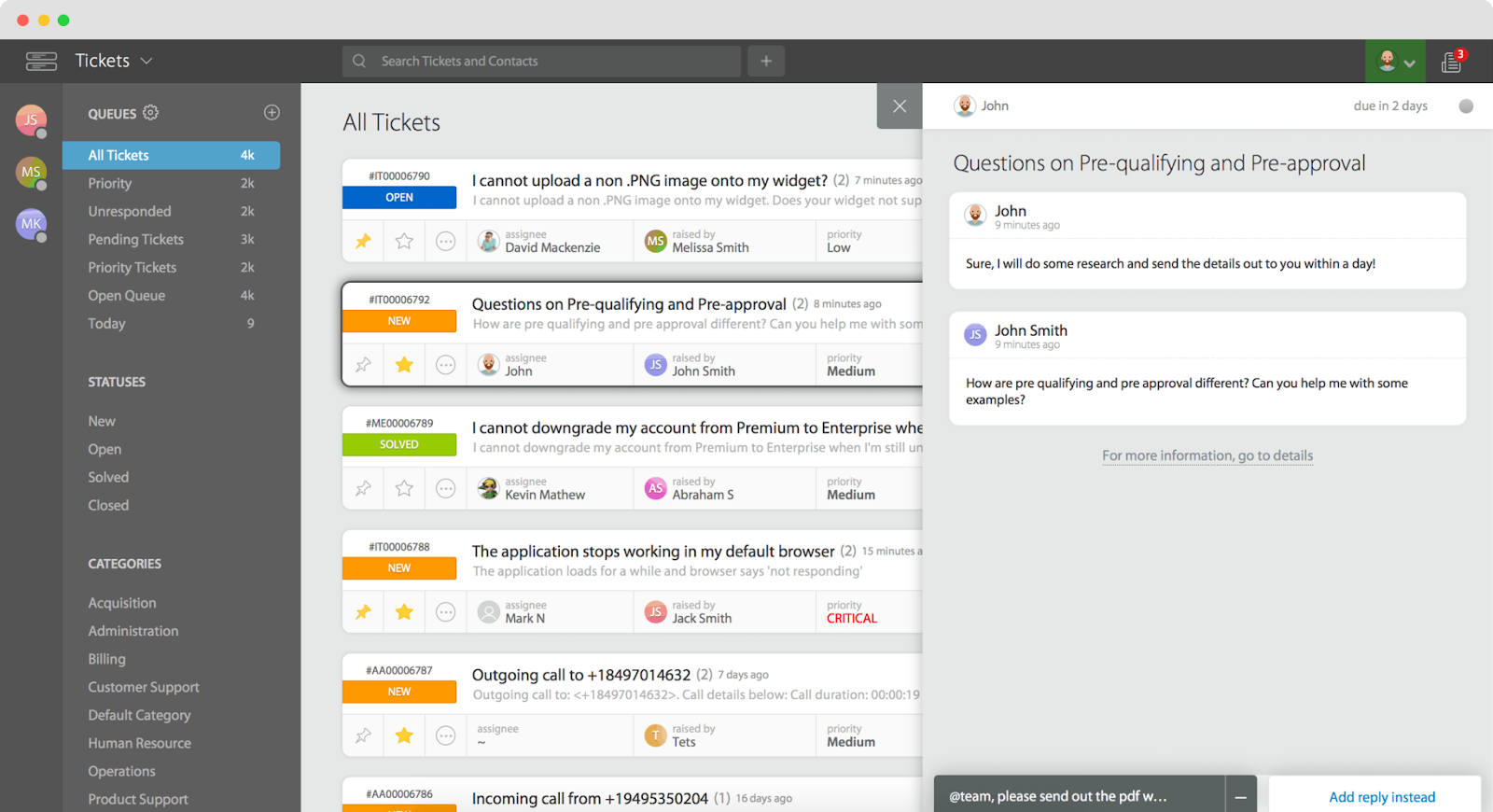 HappyFox naudotojo sąsaja