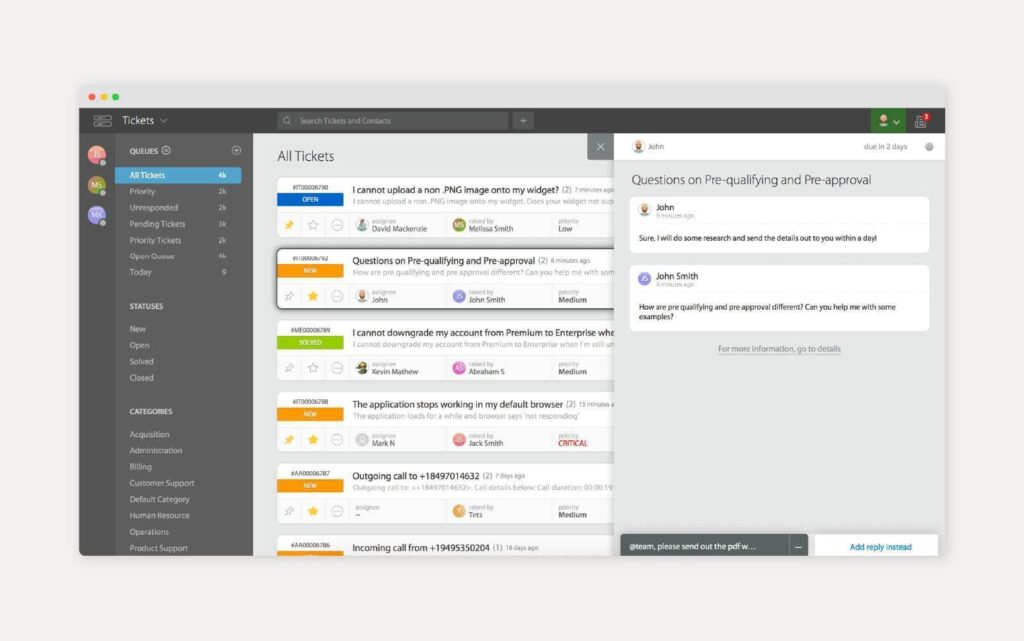HappyFox žinių bazės įrankio naudojimo nuotrauka