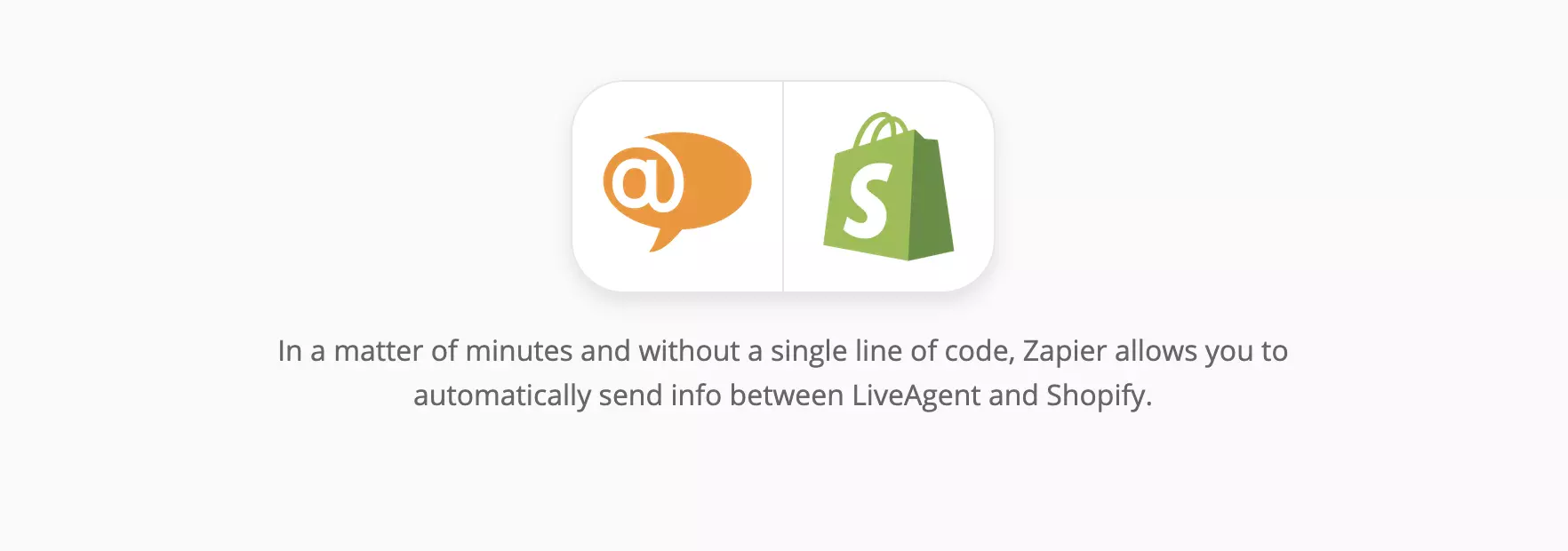 LiveAgent ir Shopify integracijos puslapis Zapier