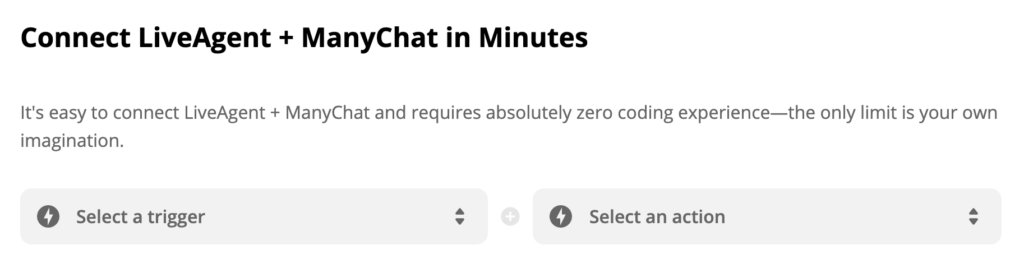 Trigerio ir veiksmo pasirinkimas Zapier
