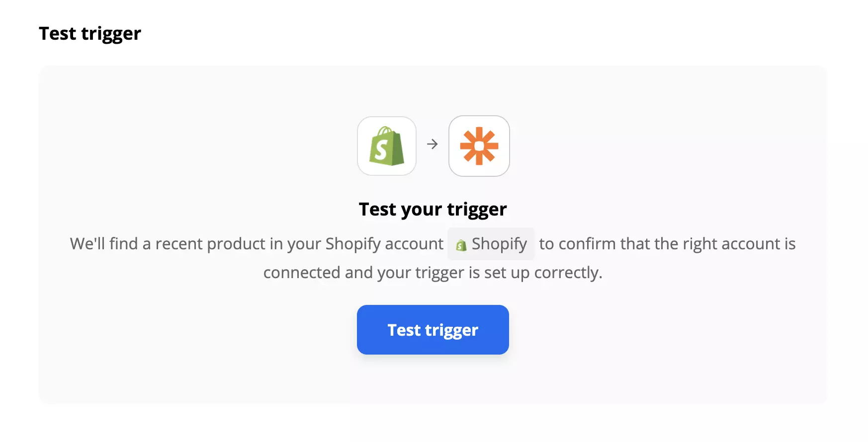 Shopify trigeri testas Zapier