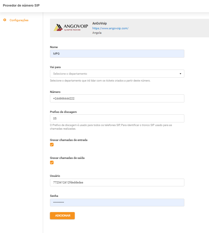 AnGoVoIP kredencialai