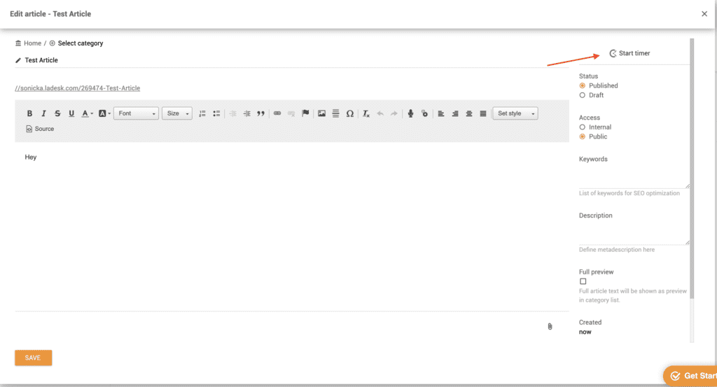 Clockify laikmatis žinių bazėje