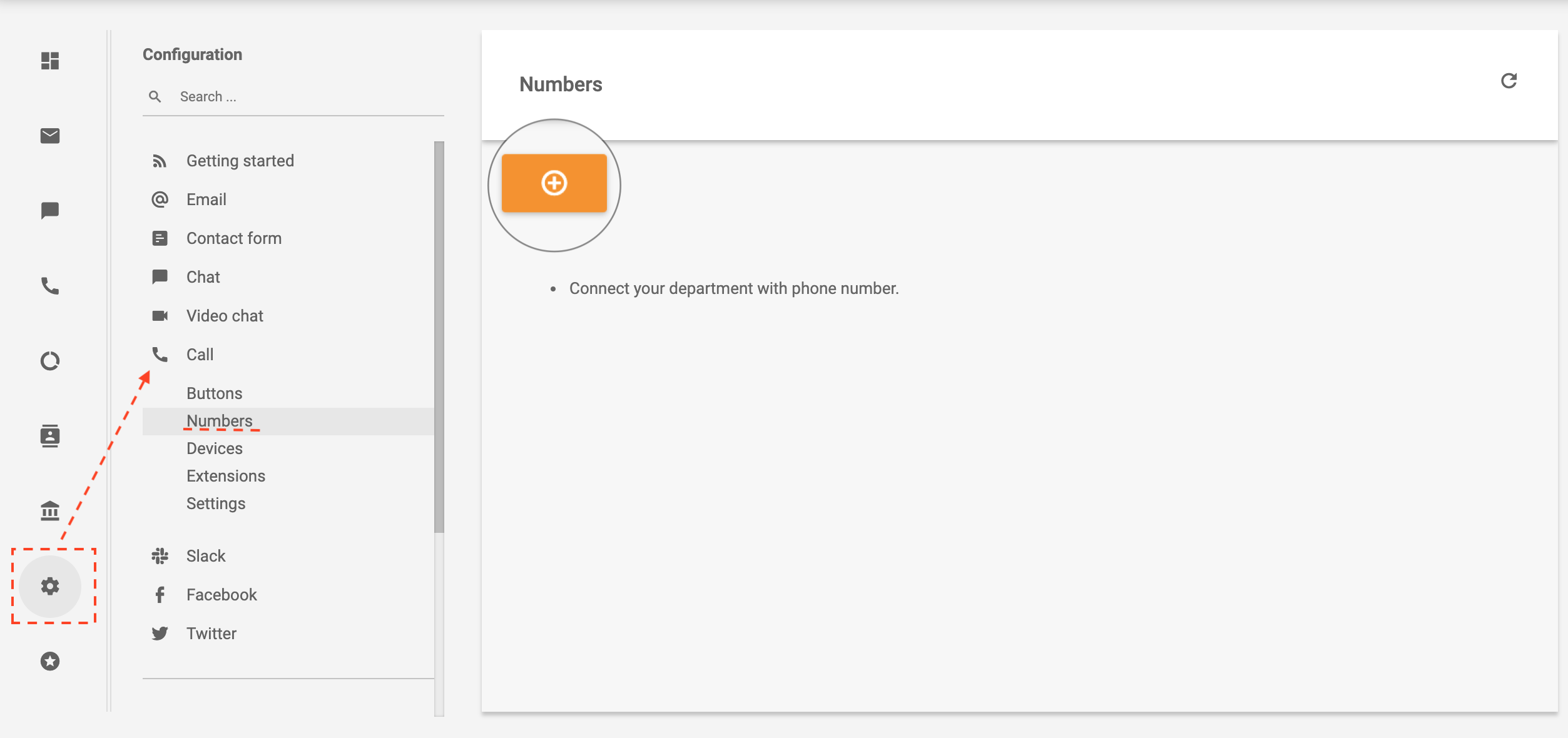 Sipgate navigacija LiveAgent