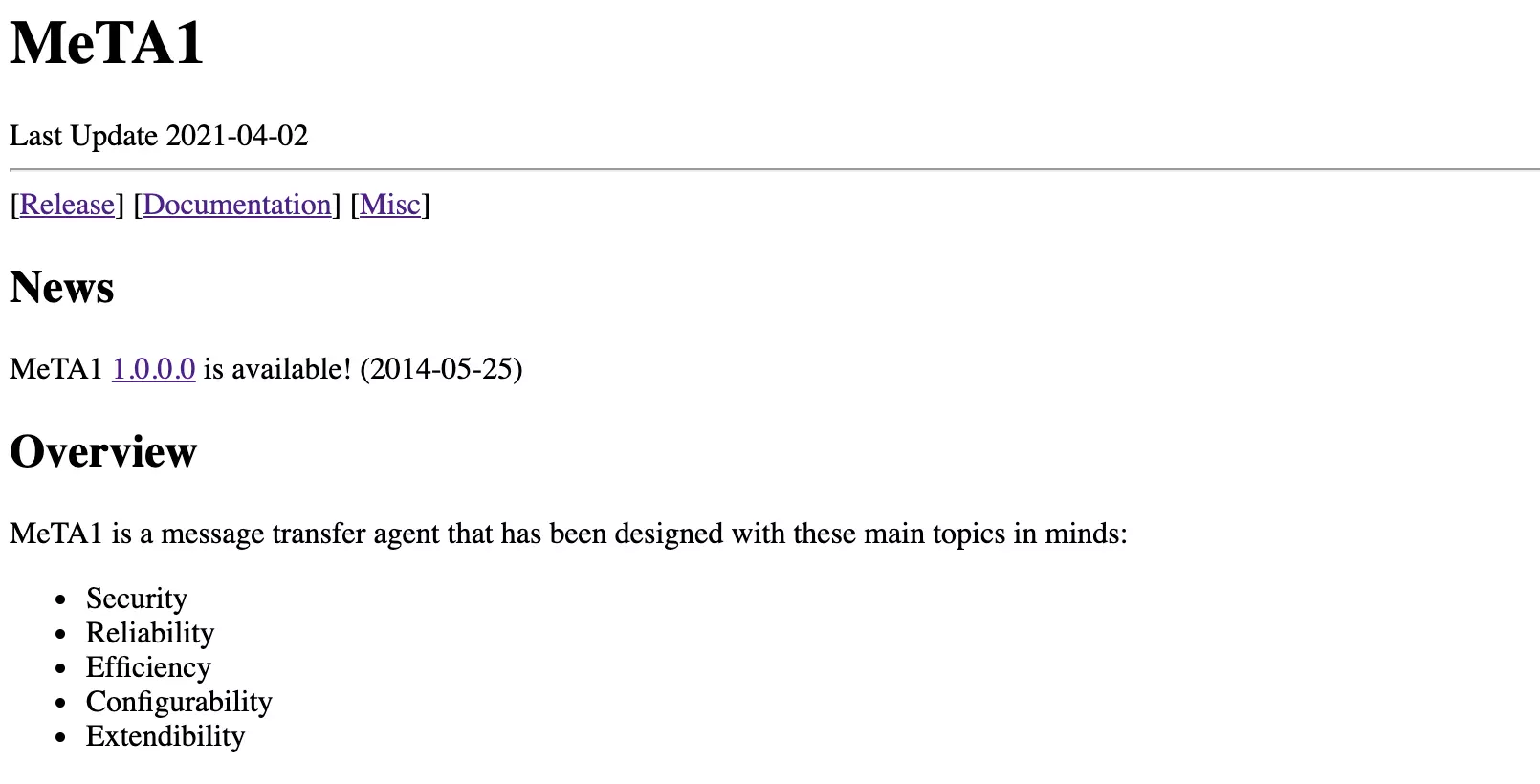 MeTA1 pagrindinis puslapis