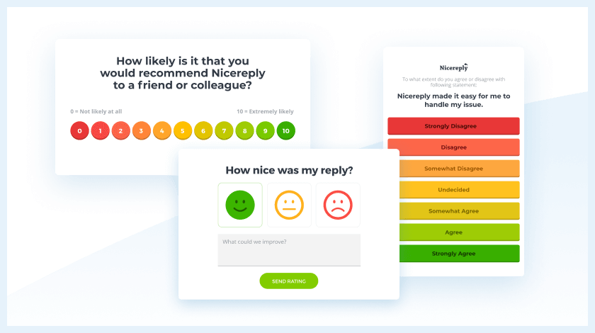 Nicereply apklausos suasmeninimo parinktys