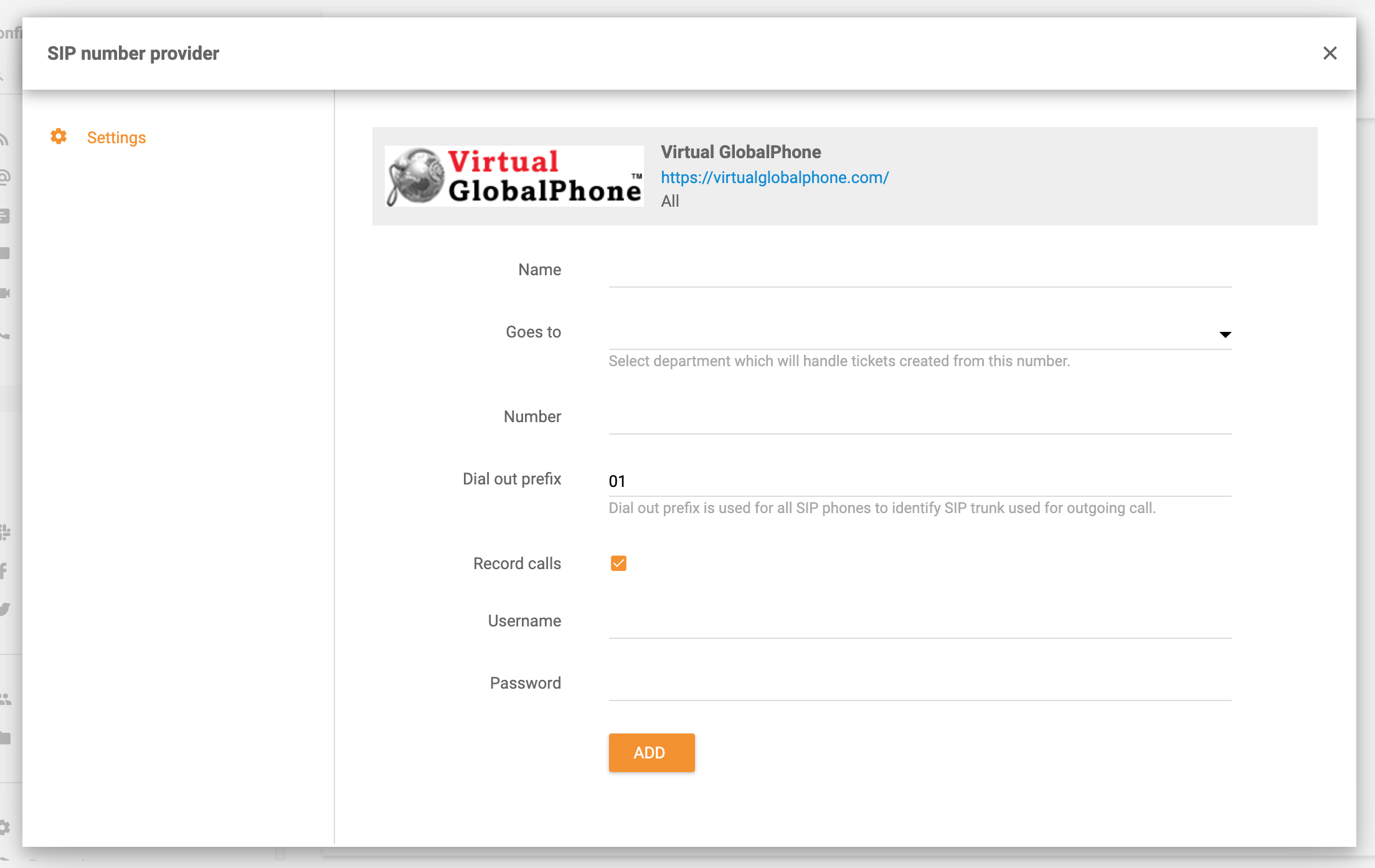 Virtualiojo pasaulinio telefono integravimas LiveAgent